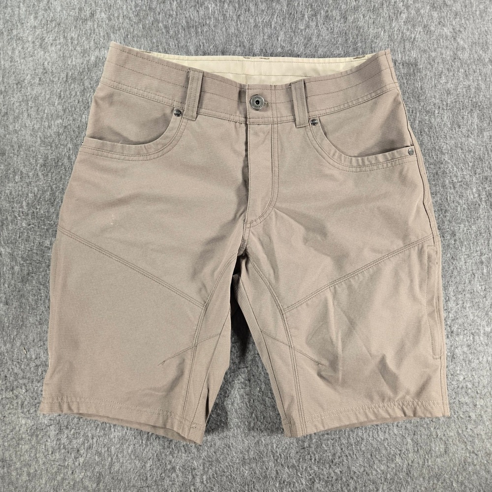 KUHL Silencr Kargo Shorts Mens 32 Brown Softshell Hiking Outdoor Gorpcore